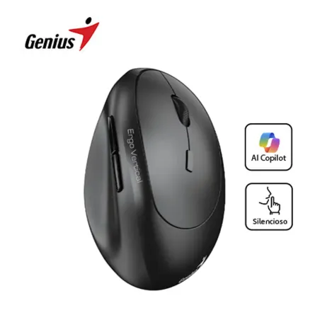 MOUSE GENIUS ERGO 8350S AI COPILOT DUAL WIRELESS/BLUETOOTH VERTICAL 6-BOT SILENT ERGONOMICO