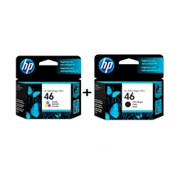 PACK DE TINTA HP 46 NEGRO-TRICOLOR CZ637AL-CZ638AL