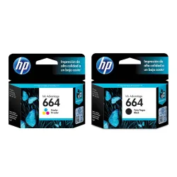PACK TINTA HP 664 ORIGINAL NEGRO + COLOR F6V29AL -F6V28AL