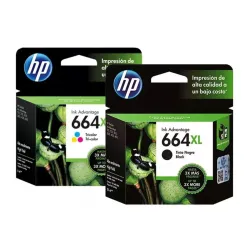 PACK TINTA HP 664XL ORIGINAL NEGRO + COLOR F6V31AL -F6V30AL