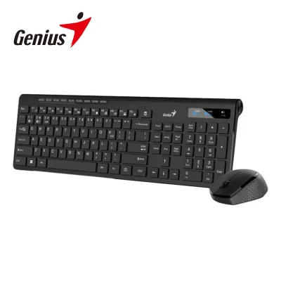 TECLADO GENIUS + MOUSE SLIMSTAR 8230 WIRELESS/BLUETOOTH MULTIMEDIA SP BLACK (31340015407)