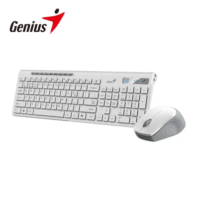 TECLADO GENIUS + MOUSE SLIMSTAR 8230 WIRELESS/BLUETOOTH MULTIMEDIA SP WHITE (31340015401)
