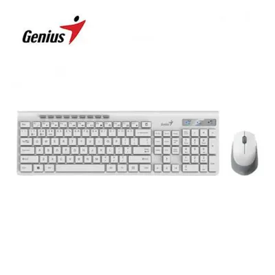 TECLADO GENIUS + MOUSE SLIMSTAR 8230 WIRELESS/BLUETOOTH MULTIMEDIA SP WHITE (31340015401)