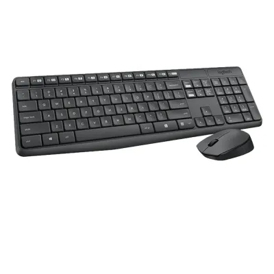 TECLADO LOGITECH + MOUSE MK235 WIRELESS USB SP BLACK (PN 920-007901)