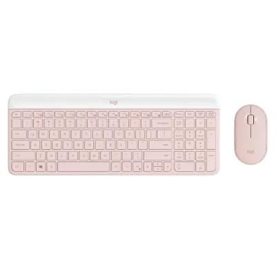 TECLADO LOGITECH + MOUSE MK470 WIRELESS SLIM USB ROSE (920-011312)