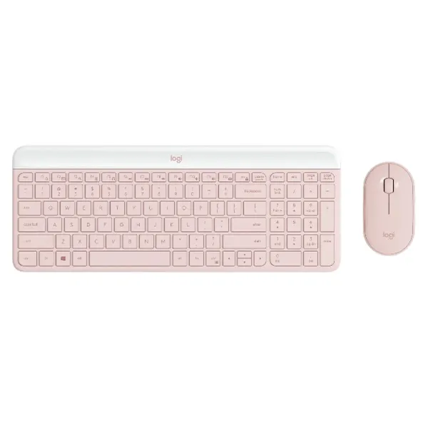 TECLADO LOGITECH + MOUSE MK470 WIRELESS SLIM USB ROSE (920-011312)