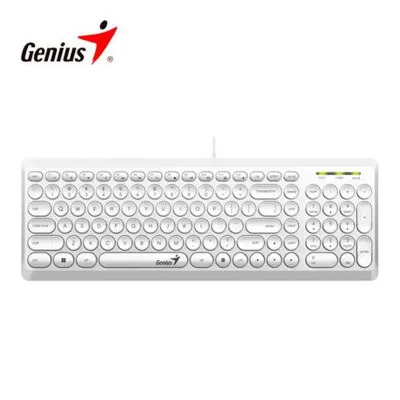 TECLADO GENIUS SLIMSTAR Q200 USB MULTIMEDIA SP WHITE (31310020411)