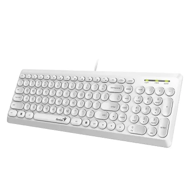 TECLADO GENIUS SLIMSTAR Q200 USB MULTIMEDIA SP WHITE (31310020411)