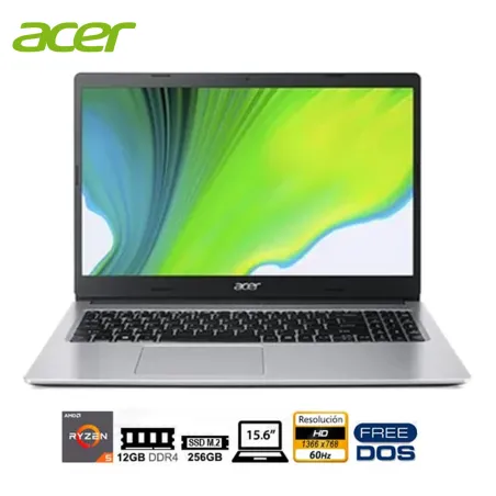 Laptop Acer Aspire 3 15.6” AMD Ryzen 5 3500U 12GB 256GB SSD Freedos