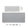 KIT TECLADO , MOUSE Y PAD MOUSE LOGITECH K250 MOUSE M240 PAD MOUSE 300X 700 GRIS