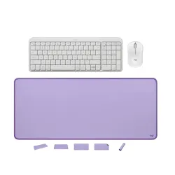 KIT TECLADO , MOUSE Y PAD MOUSE LOGITECH K250 MOUSE M240 PAD MOUSE 300X 700 LILA