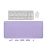KIT TECLADO , MOUSE Y PAD MOUSE LOGITECH K250 MOUSE M240 PAD MOUSE 300X 700 LILA