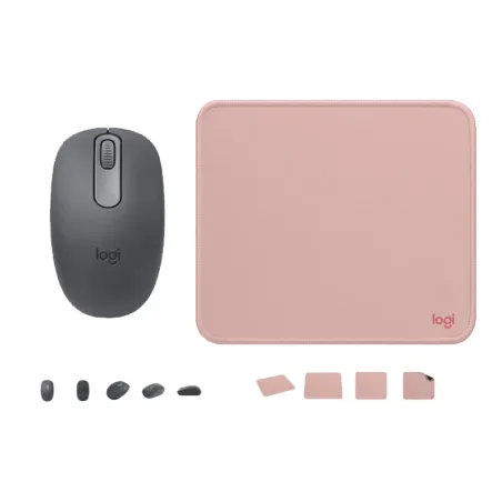 COMBO LOGITECH DE MOUSE M196 Y PAD MOUSE 200x230 ROSADO