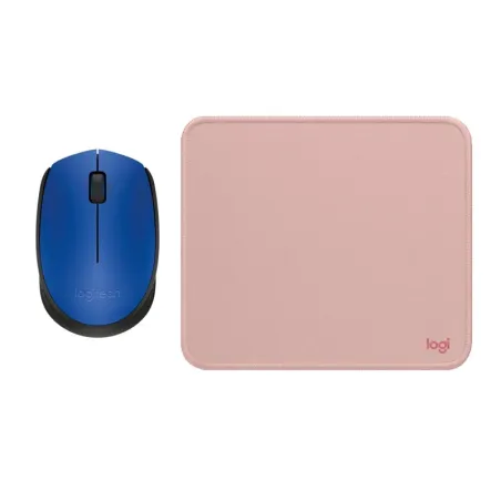 COMBO LOGITECH MOUSE M170 AZUL Y PAD MOUSE 200x230 ROSADO