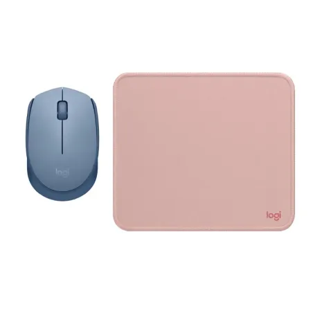 COMBO LOGITECH MOUSE M170 AZUL GRIS Y PAD MOUSE 200x230 ROSADO