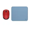 COMBO LOGITECH MOUSE M170 ROJO Y PAD MOUSE 200x230 AZUL