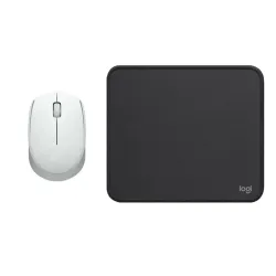 COMBO LOGITECH MOUSE M170 BLANCO Y PAD MOUSE 200x230 NEGRO