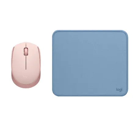 COMBO LOGITECH MOUSE M170 ROSADO  Y PAD MOUSE 200x230 AZUL