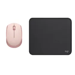 COMBO LOGITECH MOUSE M170 ROSADO Y PAD MOUSE 200x230 NEGRO