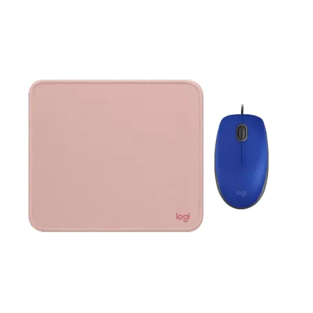 COMBO LOGITECH MOUSE M110 AZUL Y PAD MOUSE 200x230 ROSADO