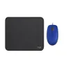 COMBO LOGITECH MOUSE M110 AZUL Y PAD MOUSE 200x230 NEGRO