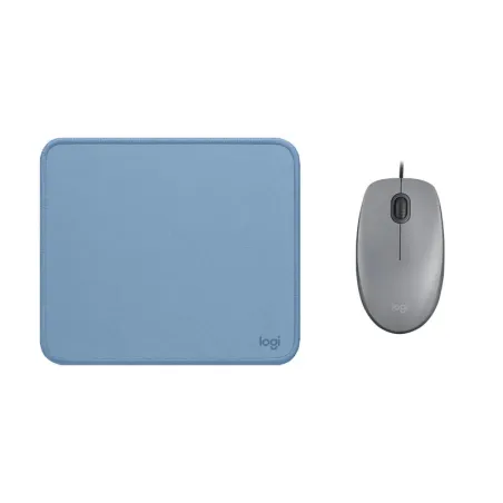 COMBO LOGITECH MOUSE M110 GRIS Y PAD MOUSE 200x230 AZUL