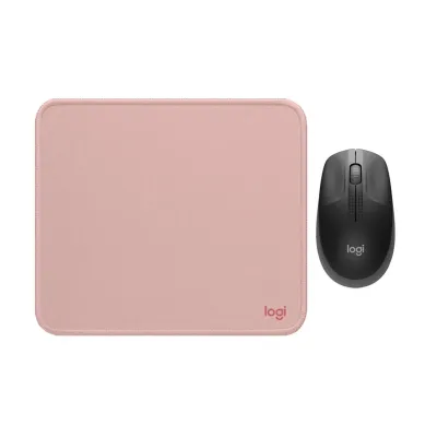 COMBO LOGITECH MOUSE M190 CARBON  PAD MOUSE 200x230 ROSADO