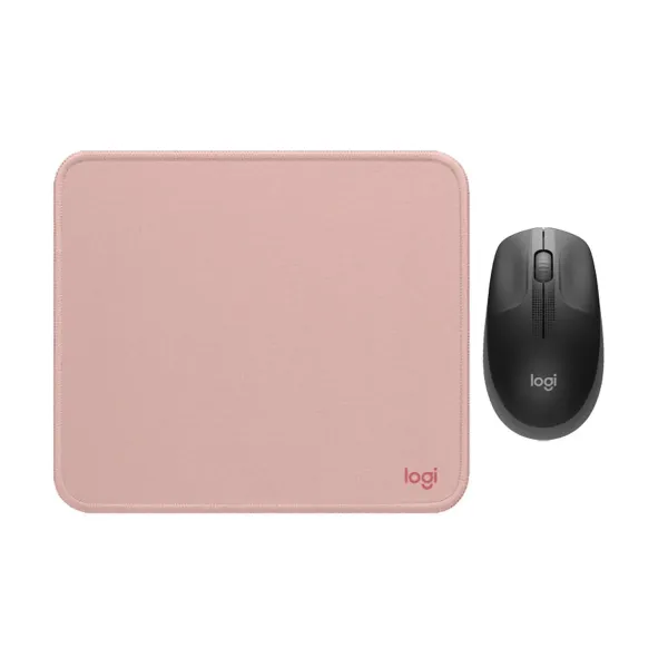COMBO LOGITECH MOUSE M190 CARBON  PAD MOUSE 200x230 ROSADO