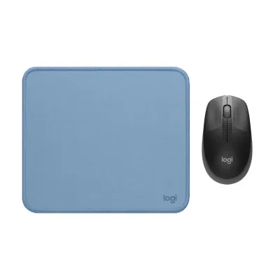 COMBO LOGITECH MOUSE M190 CARBON PAD MOUSE 200x230 AZUL