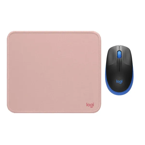 COMBO LOGITECH MOUSE M190 AZUL PAD MOUSE 200x230 ROSADO