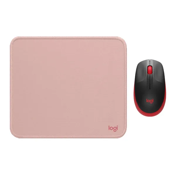 COMBO LOGITECH MOUSE M190 ROJO PAD MOUSE 200x230 ROSADO