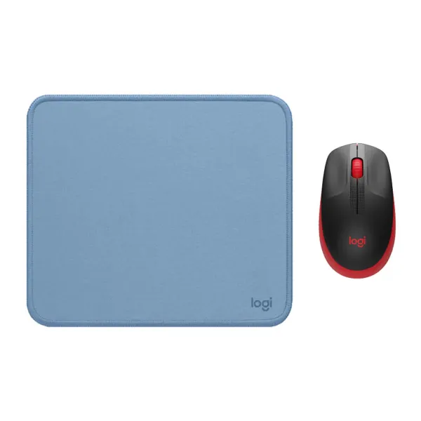 COMBO LOGITECH MOUSE M190 ROJO PAD MOUSE 200x230 AZUL
