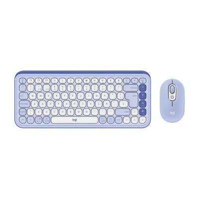 COMBO LOGITECH TECLADO  + MOUSE POP ICON LILA BLUETOOTH+PAD MOUSE 200X230 AZUL