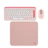 COMBO LOGITECH TECLADO + MOUSE POP ICON  BLUETOOTH+PAD MOUSE 200X230 ROSADO
