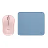 COMBO LOGITECH DE MOUSE M240 ROSADO PAD MOUSE 200X230 AZUL