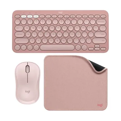 COMBO LOGITECH TECLADO K380S+MOUSE M240+PAD MOUSE 200X230 COLOR ROSADO