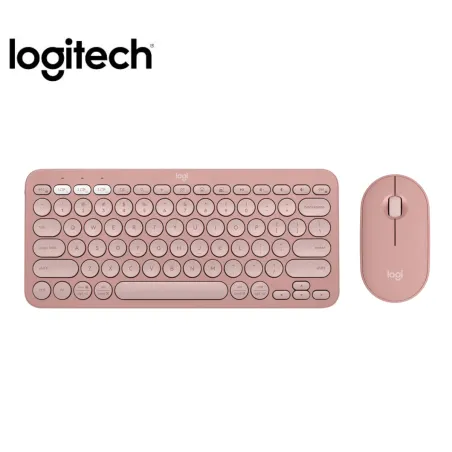 TECLADO LOGITECH PEBBLE 2 K380S BT +MOUSE LOGITECH PEBBLE 2 M350S ROSADO