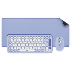 Combo Teclado + Mouse Logitech POP ICON + Mouse Pad DeskPad 300 x 700mm