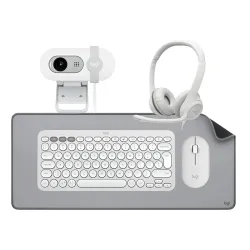 Kit Logitech con Teclado K380s, Mouse M350s, Cámara Web Brio 100 , Audífonos H390 Y Pad Mouse