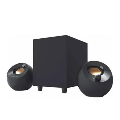 PARLANTE CREATIVE PEBBLE PLUS 2.1 8W/16W 3.5MM USB-POWER BLACK