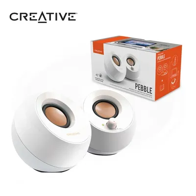 PARLANTE CREATIVE PEBBLE 2.0 4.4W 3.5MM USB-POWER WHITE (51MF1680AA001)