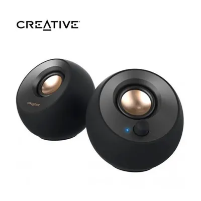 PARLANTE CREATIVE PEBBLE V2 2.0 8W/16W 3.5MM USB-C-POWER BLACK (51MF1695AA000)