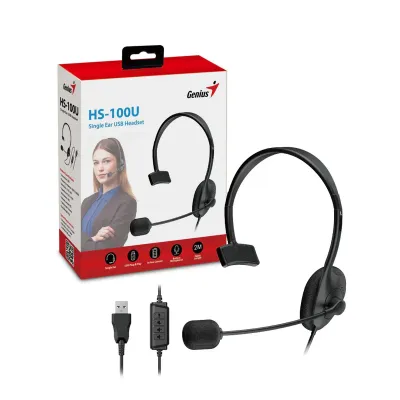 AUDIFONO C/MICROF. GENIUS HS-100U MONO USB BLACK (31710027400)
