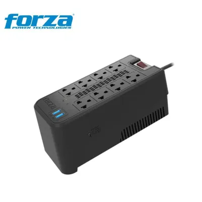 ESTABILIZADOR 1200VA  FVR-1222USB FORZA, 600W, 2USB,8 TOMAS